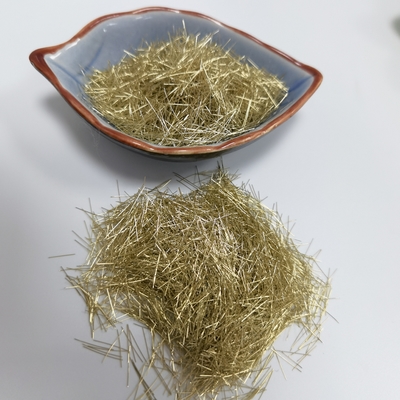 fibra de acero micro revestida de cobre amarillo del diámetro de 0.2m m 0.22m m para UHPC y el hormigón