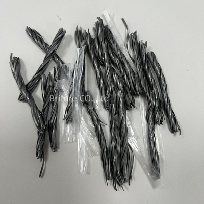 Utilizar el suelo industrial de polipropileno gris Macro fibra PP Twist fibra para el refuerzo de hormigón en la construcción